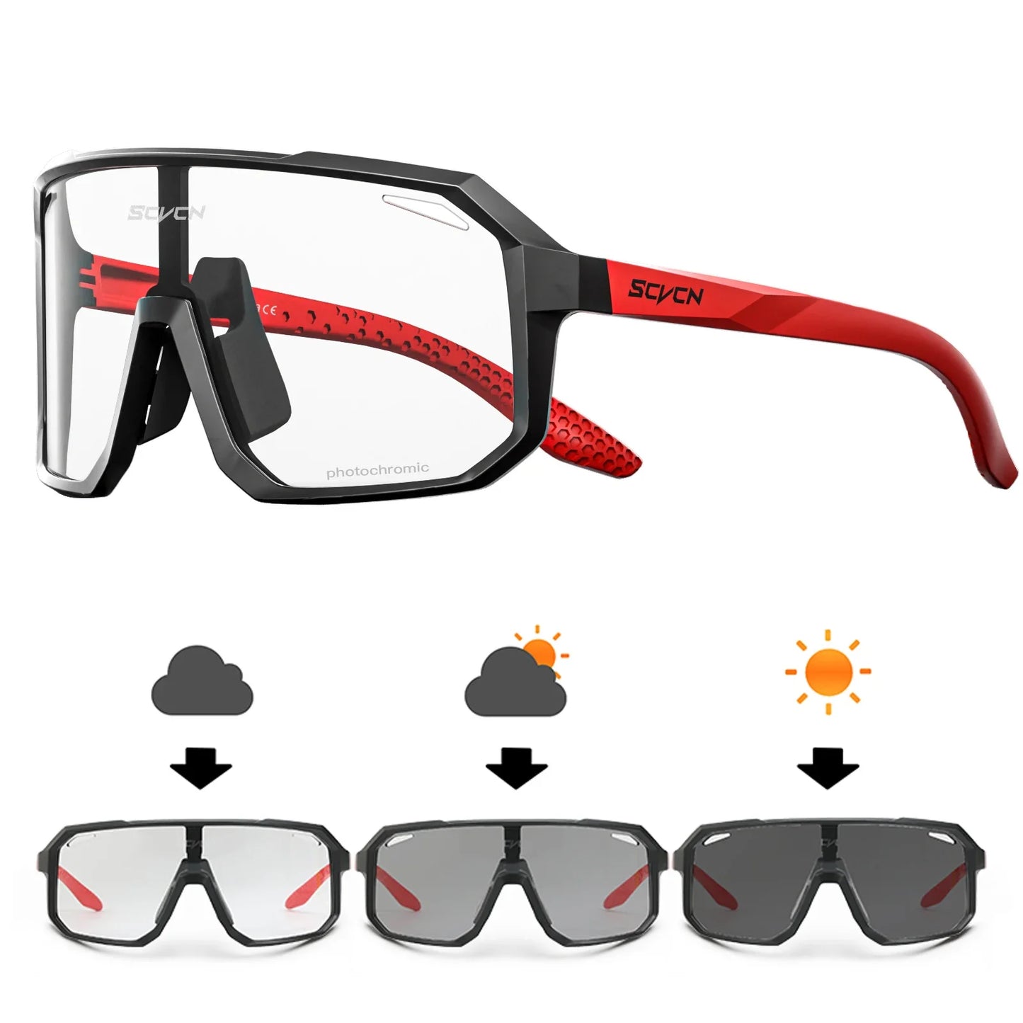 SCVCN New Sports Men UV400 Cycling Glasses Bike Sunglasses Outdoor Eyewear  MTB Bicycle Women Riding Hiking Goggles