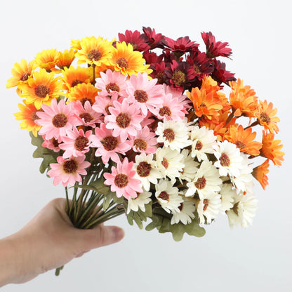 21 Heads Autumn Silk Daisy Bouquet Christmas Decorations Vase For Home Wedding Decorative Household Products Artificial Flowers