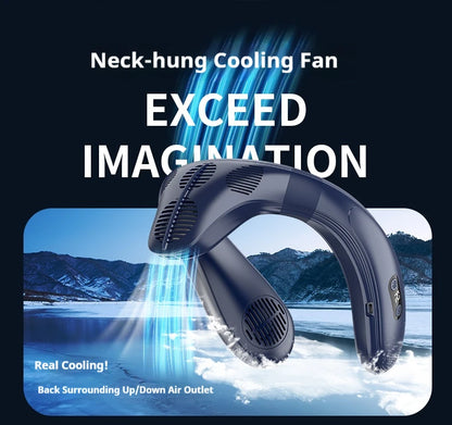 New Neck Air Conditioner Portable Neck Fan Rechargeable Semiconductor Cooling Bladeless Fan Outdoor Personal Fan Wearable Cooler