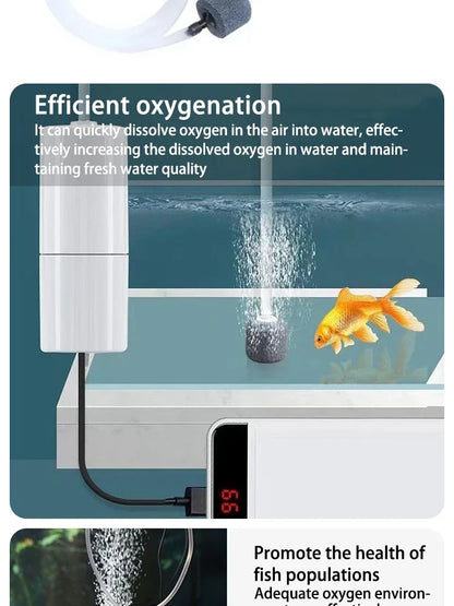 Mini Oxygen Pump USB Portable Fish Tank Fish Farming Aquarium Supplies Small Oxygen Pump Ultra Quiet Fishing Aerator