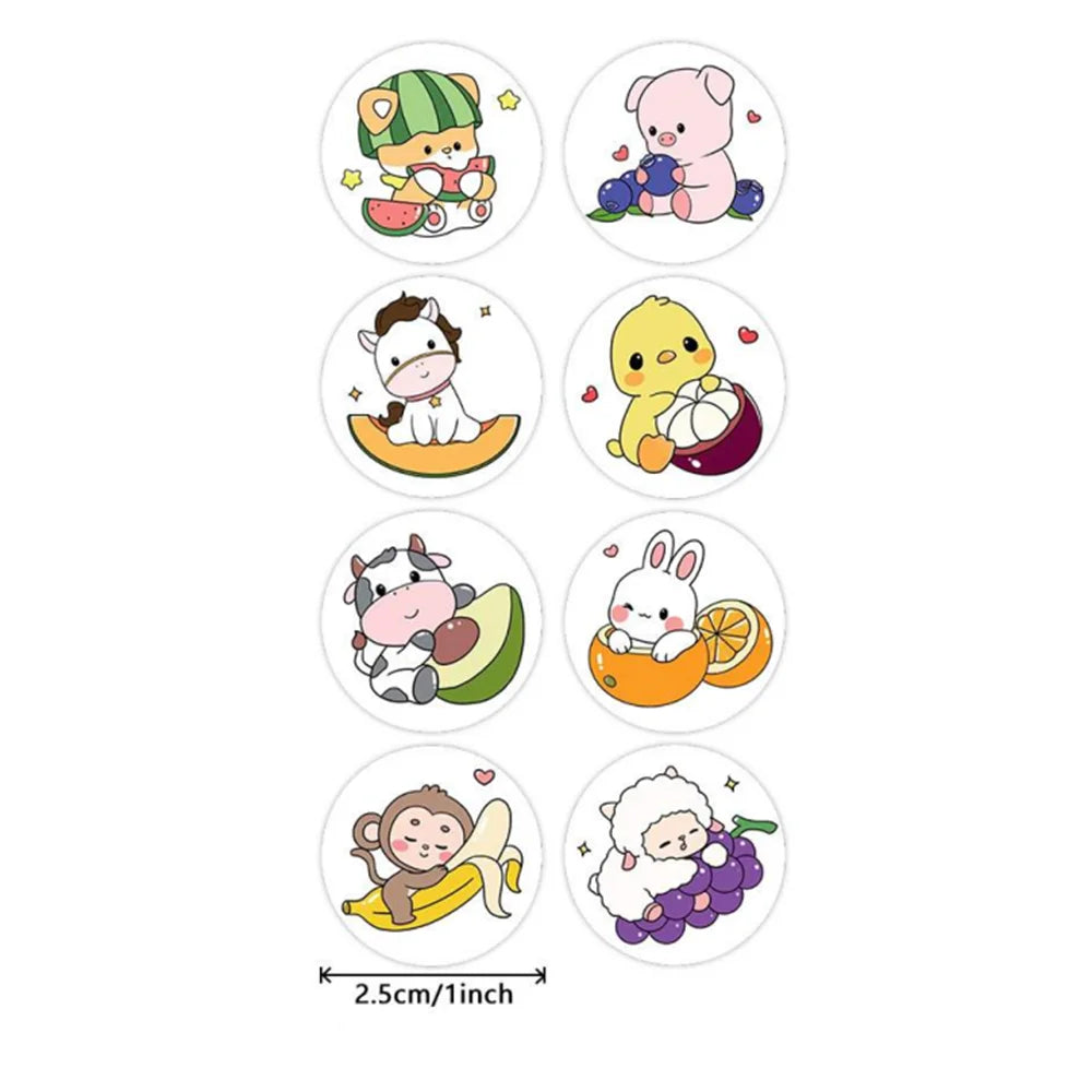 100-500pcs Cartoon Animal Stickers Teacher Reward Stickers for Kids, Party Decoration Sticker for School Classroom Home