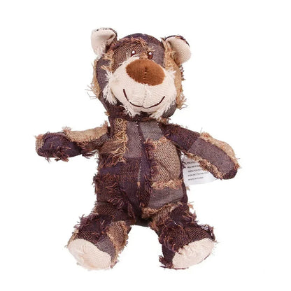 Dog Companion for Chewers Indestructible Bear Toy Resistant Squeaky Dog Toys Heavy Chewers Stuffed Plush Dog Toys for Aggressive