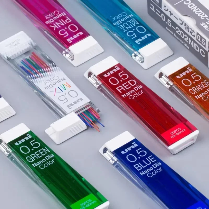 Japan Uni Nano Dia Color 0.5-202NDC Colored Mechanical Pencil Leads Refills 0.5mm Writing Supplies 202NDC