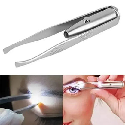 1/3Pcs Led Eyebrow Tweezers Stainless Steel Face Eyebrow Design Eyelashes Remover Tools Light Eyelash Tweezers Beauty Makeup