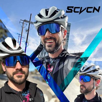 SCVCN Men bicycle Cycling Sunglasses Woman MTB road bike Driving Goggles Outdoor Sports running Glasses UV400 Hiking Eyewear