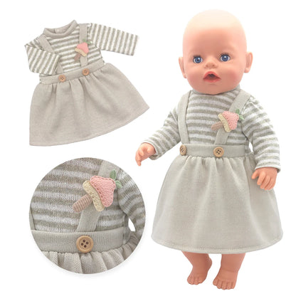 Baby Born Doll Outfits For 13-18 Inch Newborn Doll Cute Jumpers Rompers Suit+Shoes Doll Accessories Festival Birthday Gift