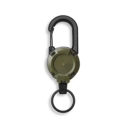 Retractable Heavy Duty Pull Reel Carabiner Strong Steel Wire Rope Buckle Spring Key Ring Outdoor Sporty attachment Keychain Tool