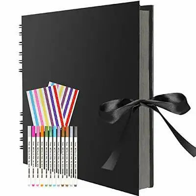 ZK20 80 Sides Black Memory Books DIY Craft Photo Albums Scrapbook Cover Kraft Album For Wedding Anniversary Gifts Memory Books