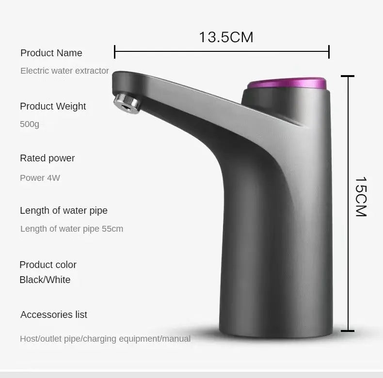 Portable 5-Gallon Water Dispenser With USB Charging-Automatic Electric Pump Suitable For Home Office And Outdoor Use