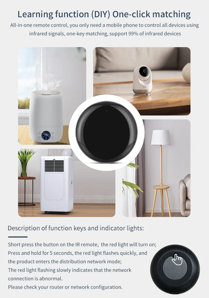 Tuya WiFi IR Remote Controler Smart Universal Infrared Smart Home APP Voice Control for TV Via Smart Life APP Alexa Google Home