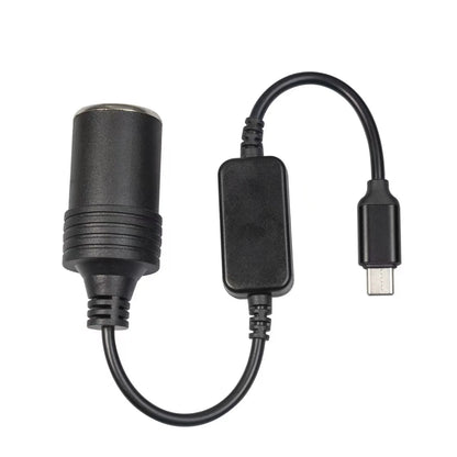 USB or Type C Chargers To Cigarette Lighter 5V To 12V Converter Cable Extender Socket Power Adapter Electronics Car Accessories