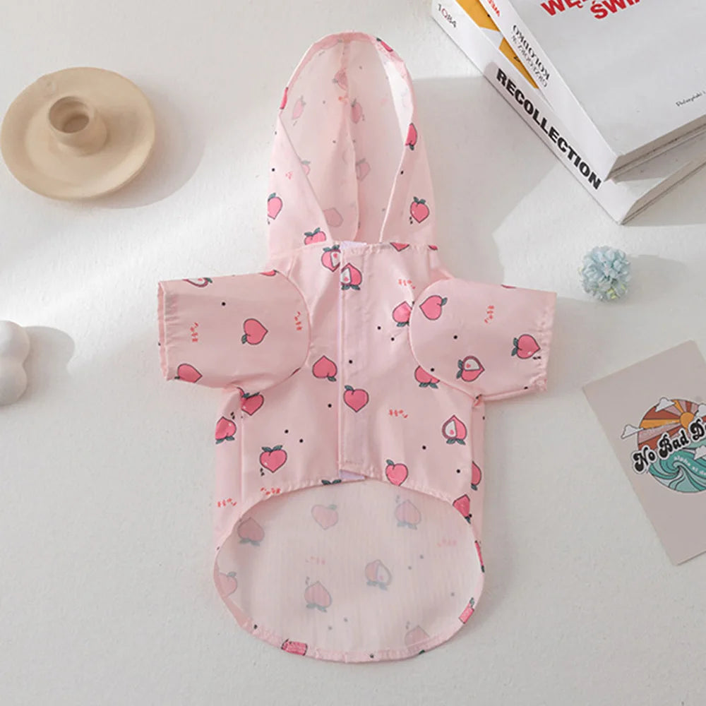 Cartoon Printed Dog Raincoat for Small Dogs Waterproof Pet Clothes Poodle Puppy Pomeranian Raincoats chubasquero para perros