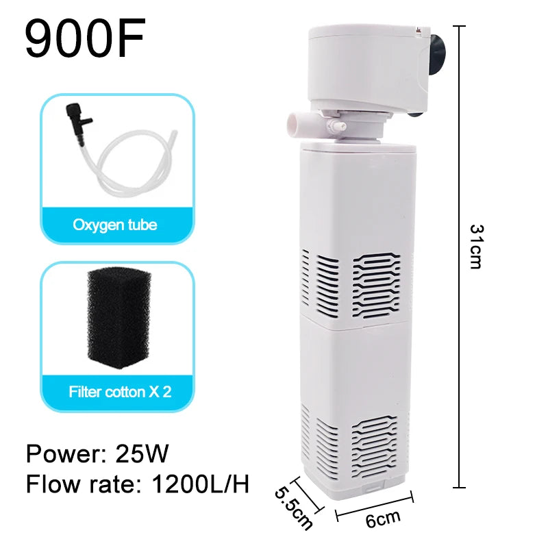 Aquarium Filter Pump Fish Tank Submersible Silent Air Oxygen Aerator Water Change Pump Aquarium Air Pump Wave Maker 220v