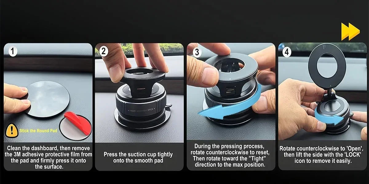 2026 Upgraded 360° Vacuum Magnetic Car Phone Holder for Magsafe 96LBS Strongest Suction 2800gf Car Mount Universal Dashboard Win
