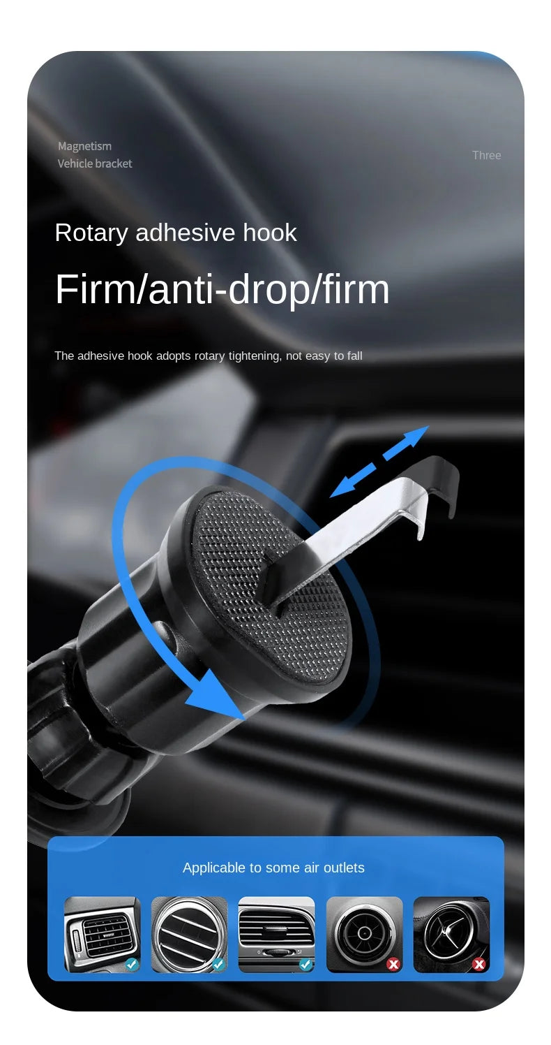 Magnetic Car Phone Holder Stand Universal Mount for iPhone 15/14/13 Samsung Support Bracket GPS Compatible with MacSafe
