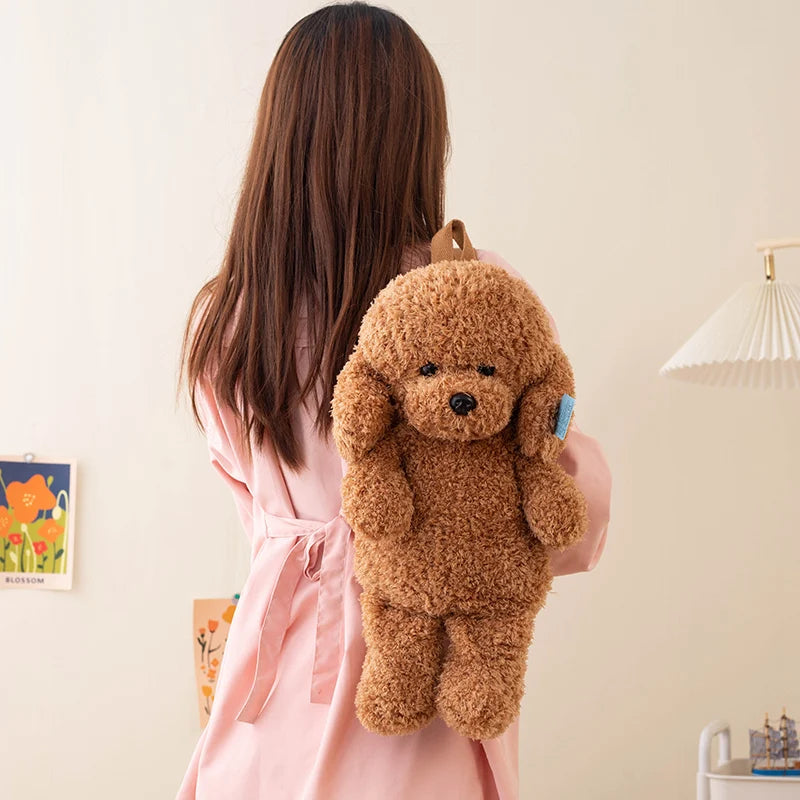 Cute Teddy Dog Backpacks Stuffed Animal Poodle Bag Girls Shoulders Bags Plush Student Schoolbags Backpack Puppy Toys for Boy