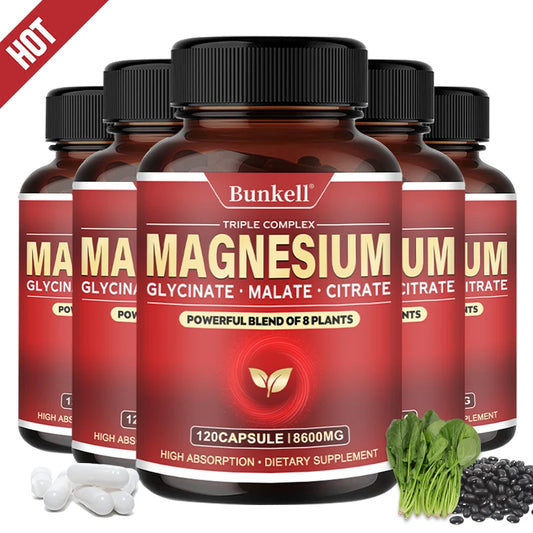 Magnesium Complex - Magnesium  Glycinate, Malate, Citrate - Promotes Energy and Sleep, Bone Health, Gluten Free and Non-GMO