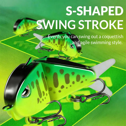 9KM Swimbait Fishing Lure VIB Slow Sinking Wide S Motion Lure with 3D Eyes Mini Glide Bait ABS Material for Bass Trout Fishing