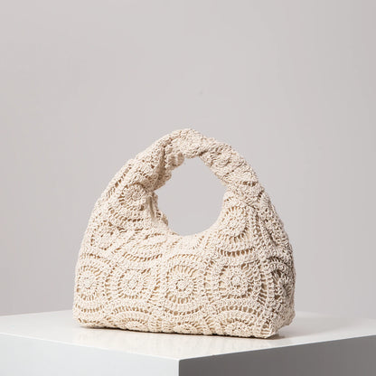 Pattern Hollow Woven Handbag，Bohemia Beach Bags for Women，Crochet Set，Beach Accessories Women，Travel Must Haves（Random Pattern）
