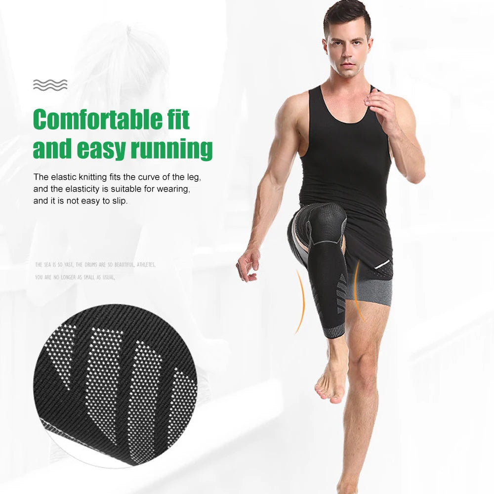 BraceTop 1 PC Full Leg Sleeves Long Compression Leg Sleeve Knee Sleeves Protect Leg, for Man Women Basketball, Arthritis Cycling