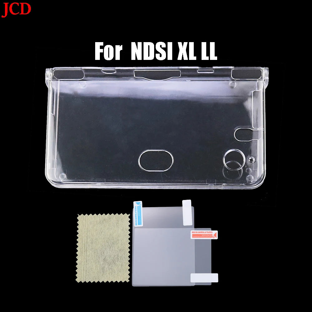 Plastic Clear Crystal Shell Skin Case Cover For Nintend DSL NDS Lite NDSL For DSi NDSi XL LL Console W/ Screen Protective Film