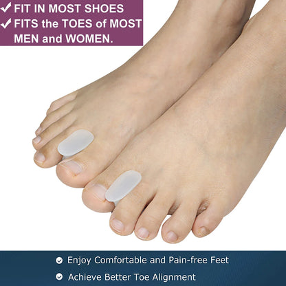 Pexmen 2/4Pcs Toe Spacers Separators Bunion Corrector Gel Toe Protector for Straightening Overlapping Toes for Men and Wom