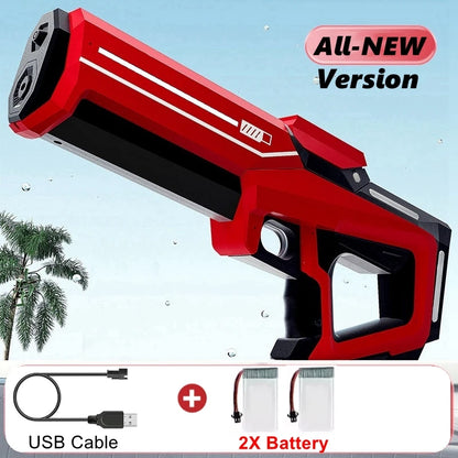 Electric Water Blaster Gun Children Automatic Water Pistol WaterGun with Led Light Summer Outdoor Game Party Toy for Adults Kids