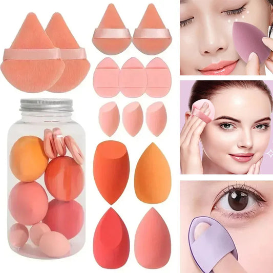 12/14Pcs Makeup Sponge Set Cosmetic Blender Beauty Egg Foundation Sponge Powder Puffs Mini Finger Puff Women Make Up Accessories