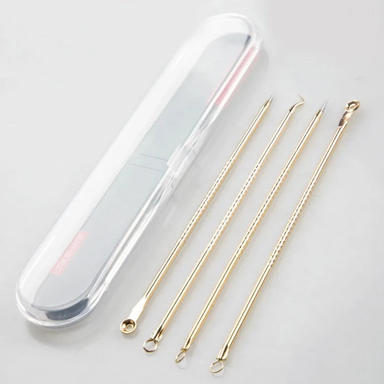 4PCS Acne Blackhead Comedone Removal Needles Black Dots Cleaner Black Head Pore Cleaner Deep Cleansing Tool Face Skin Care Tools