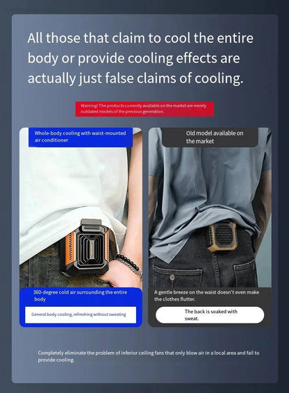 HOMFISH Personal Belt Clip Fan Portable Power Bank Flashlight Wearable Fan Hanging Neck Fan for Outdoor Works Hiking Camping