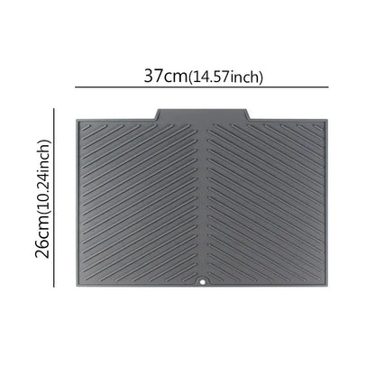 S/M/LSilicone Draining Board Mat Drying Pad Folding Heat  Machine Mat with Raised Edges Countertop Mats Dish for Kitchen Pot Cup