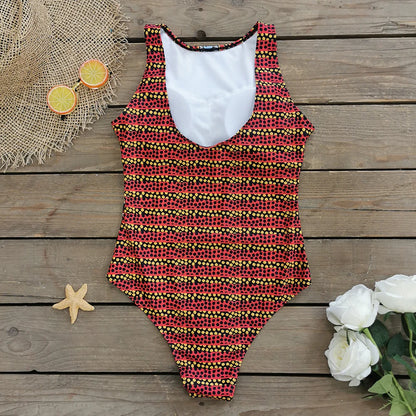 2026 New Printed One-piece Swimsuit Classic Printed Lace Up Swimsuit Women's Push Up Flower One-piece Suit Beach Wear For Female