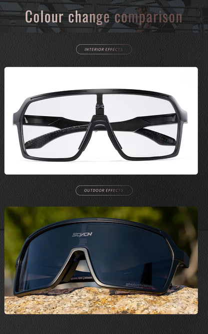 SCVCN Photochromic Sunglasses for Men Fashion Outdoor Sports Bicycle Cycling Glasses Woman Riding Goggles Eyewear Accessories