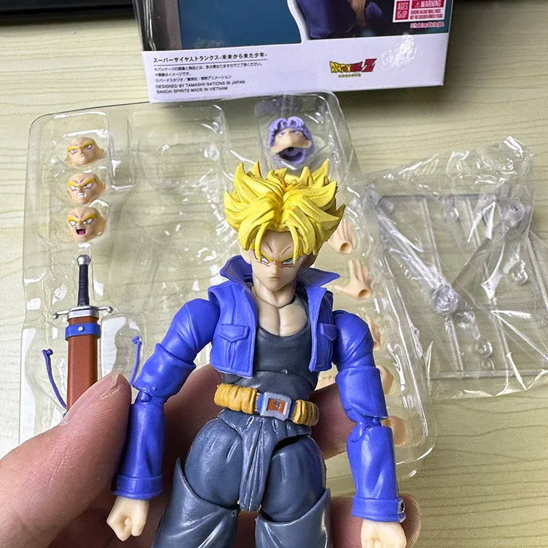 Anime Dragon Ball Z Figures Shf Super Saiyan Trunks Action Figure Collection Model 15cm Future Boy Torankusu Movable Toys Gifts