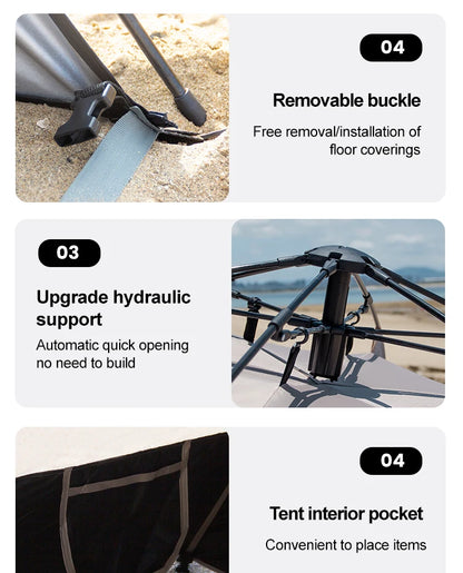 Sonuto Outdoor 3-4P One-Touch Camping Tent Quick Automatic Opening Beach Fishing Tent Family Travel Picnic Park Anti-UV Shade
