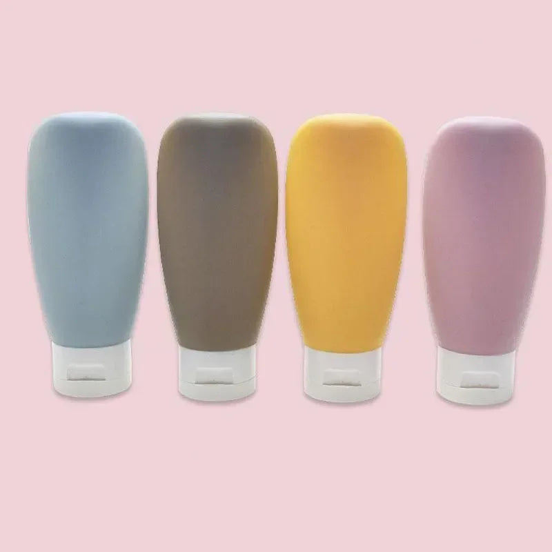 4Pcs 60ml Travel Botttle Set Refillable Bottles Soft Cream Lotion Shampoo Squeeze Tube Empty Cosmetic Containers Makeup Tools