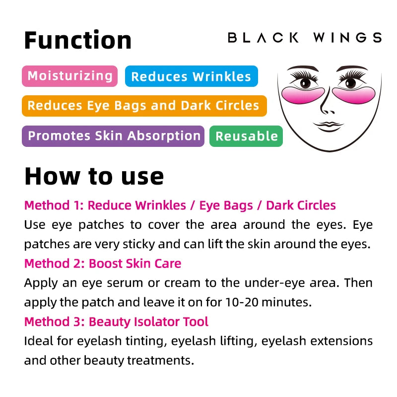 Blackwings 6 pairs of silicone eye patches are suitable for dark circles and puffy, reusable female cooling gel eye mask.