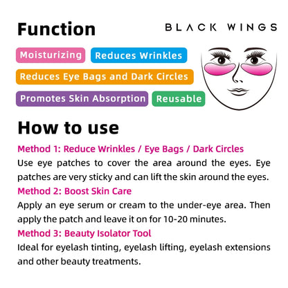 Blackwings 6 pairs of silicone eye patches are suitable for dark circles and puffy, reusable female cooling gel eye mask.