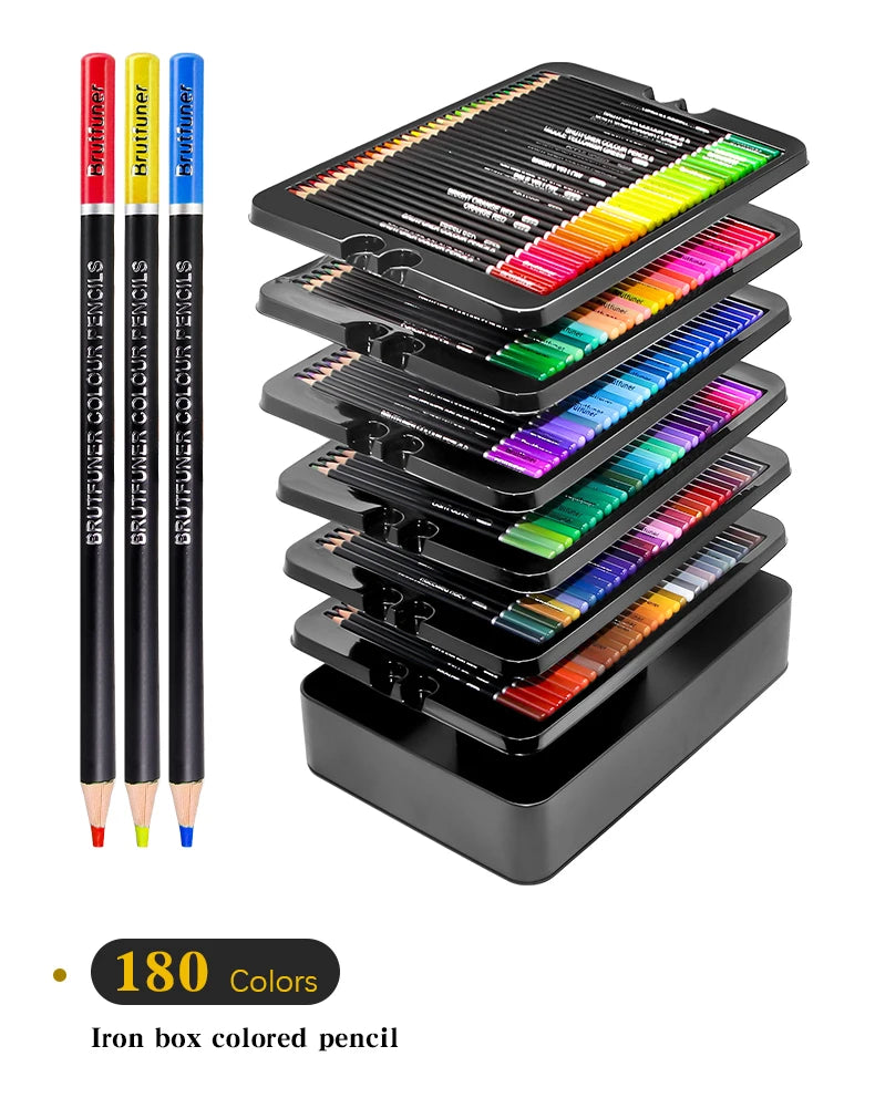 Brutfuner 48/72/120/150/160/180Colors Pencils Professional Oil Wood Soft Watercolor Pencil For School Draw Sketch Art Supplies