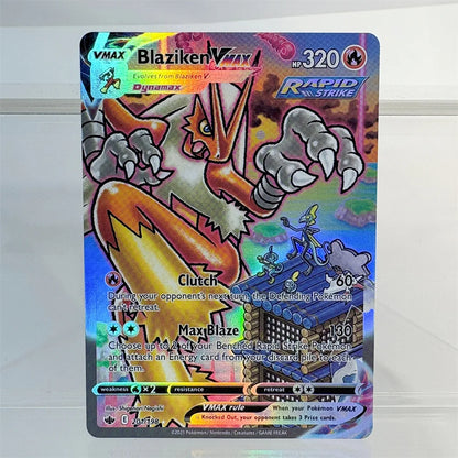 PKM Holo Proxy Cards Blaziken Vmax Aerodactyl Vstar Arceus Beedrill Mew Foil Cards PTCG PROXY The Best Gift for Collectors
