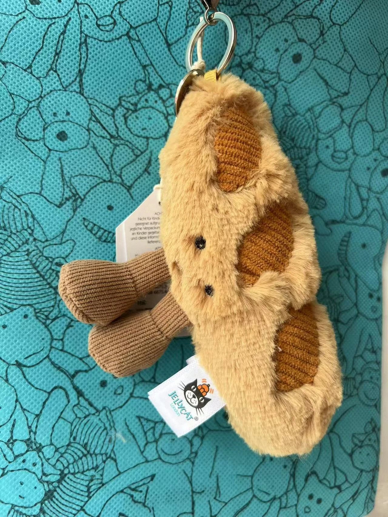 plush cotton cat candy two-color lovely soft two-color keychain croissant plush keychain Cherry plush keychain plush