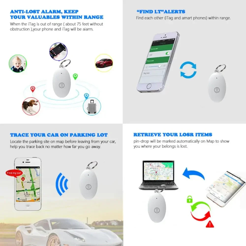 Dog Cat Finder Mini GPS Tracking Device Anti-lost Tracker IOS/ Android For Kids Pet Key Wallet Smart Bluetooth Tracker Locator