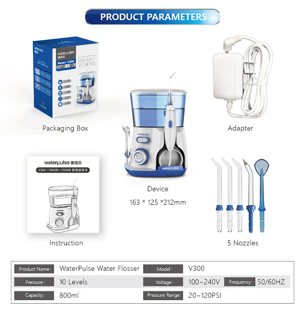 Oral Irrigator Dental Water Flosser for Teeth High Pressure Electric Dental Irrigator Water Flosser Mouth Washing Machine 800ML