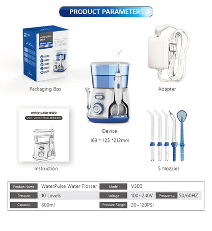 Oral Irrigator Dental Water Flosser for Teeth High Pressure Electric Dental Irrigator Water Flosser Mouth Washing Machine 800ML