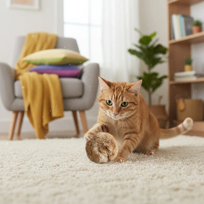 1/2/3/6pcs Rabbit Fur Ball Interactive Cat Toy Pet Product Containing Catnip Toy Ball Chasing Plush Toy Ball Cat Accessories 8cm
