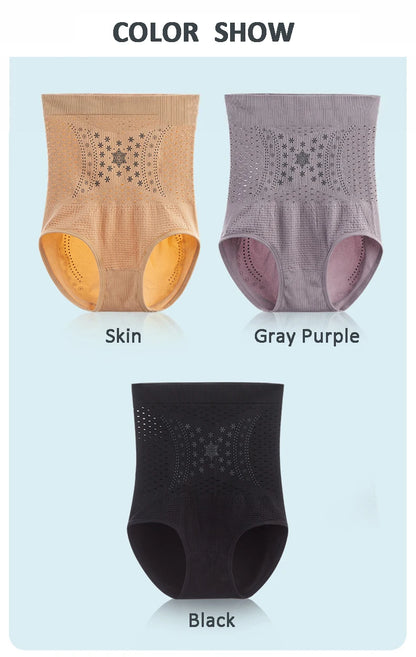 Unique Fiber Restoration Shaper Brief Women Tummy Control Shapewear Hollow Out Fat Burning Slimming High Waist Underwear Panties
