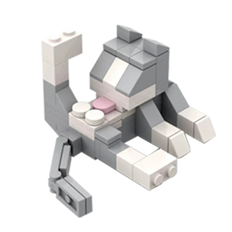 ~~Animal Series MOC Bricks Cat Figires DIY Building Blocks Kids Education Toys For Children Birthday Gift··