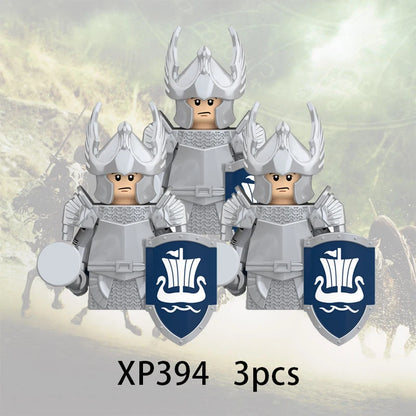 3pcs Lord Rings Elves Orcs Army Dwarf Rohan Mini Action Toy Figures Building Blocks Assembly Toys for Kids Birthday Gift