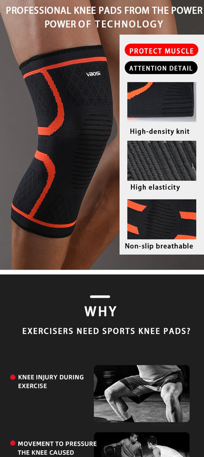 1 Pc Elastic Breathable Compression Knee Support Sleeve for Basketball Running Cycling