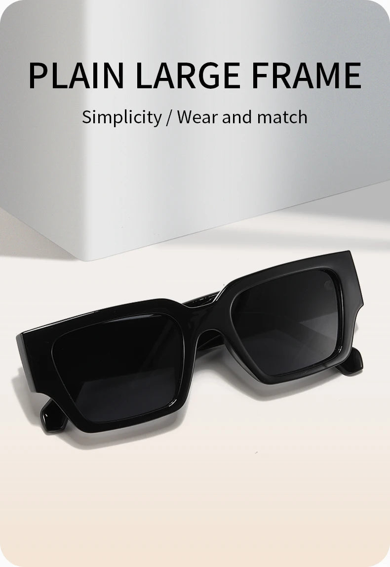 1 pair of square small frame printed fashion women's sunglasses sunglasses outdoor model posing glasses